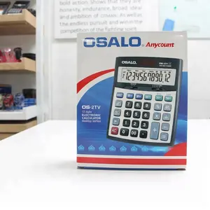 Beste Prijs Lcd-Display OS-2TV Aangepaste Logo Belasting Functies Elektronische Rekenmachine 12 Cijfers Kantoor Desktop Zonne-Belasting Calculator