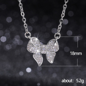 Collana girocollo con ciondolo a fiocco e nappa per donna, gioielli alla moda scintillanti, regalo per l'uso quotidiano - Product Image 4