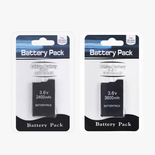 1200mah 1800mah 2400mah 3600mah Batteries for Psp2000 Psp3000 Psp 2000 Psp 3000 Game Console 3.6v Replacement Battery Pack