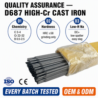 Électrode de revêtement D687 GB/T 984 en fonte à haute teneur en chrome pour conditions de travail à forte abrasion