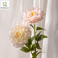 Pivoine artificielle rose champagne de haute qualité, 65 cm, tige unique, toucher réel, fleur en latex pour la décoration de la maison, de la table, des mariages et des fêtes