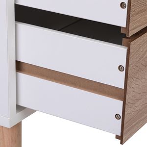 Mesa de Noche de Madera Maciza con 2 Cajones, Muebles de Dormitorio Modernos de Mediados de Siglo para Apartamentos - Product Image 5