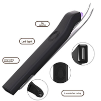 2 in 1 Tweezer UV Lash Light 2s Pengering Cepat Tipe-C Lampu Tweezer UV Portabel Lampu LED UV untuk Bulu Mata Cahaya Putih untuk Salon