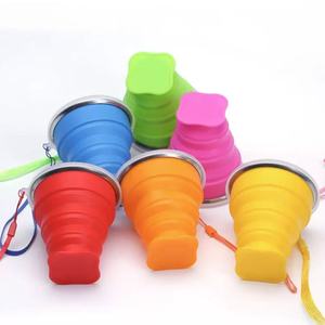 Portable Collapsible Silicone Travel Water Bottle Custom Reusable Foldable Drinking <b>Cup</b> Camping Office Tea Tea <b>Cups</b> <b>Saucers</b> - Product Image 1