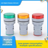 Luz de Señalización Industrial Multicolor de 22 mm con Montaje en Panel IP55, Indicador de Voltaje LED con Pantalla Digital, Voltímetro