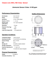 Capteur électrochimique de gaz ammoniacal 4NH3-100, détecteur de gaz à sortie 0-100 PPM mV