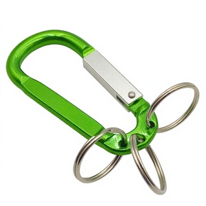 Multifunctional Promotional Carabiner Keychains with 3 Key Rings for Custom logo Laser Engrave