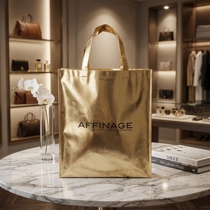 Bolsa de Compras Reutilizable de Polipropileno Laminado de Lujo, Bolsa Ecológica con Asas y Logotipo Personalizado Impreso - Product Image 1
