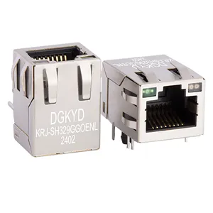 KRJ-SH329GGOENL RJ45 компьютерный сетевой интерфейс Gigabit 10 pin RJ45 Ethernet модульная розетка с гнездовой головкой со светодиодом