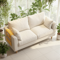 Petit canapé en flanelle capitonné, style nordique minimaliste moderne, une place, pour appartement, idéal pour la location