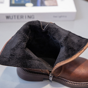 Children's Side Zipper Martingale Boots Girls Mid-Calf Western Cowboy Riding Boots Outdoor Shoes Kids Boots - Product Image 5