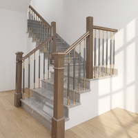 Treppengeländer aus Luxuriöser Aluminiumlegierung, Bodenmontiert, für Innenräume, Loft und Selbstbauhäuser
