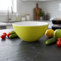 Tazón de ensalada de melamina bicolor amarillo al por mayor de Bestwares Factory, 100% apto para uso alimentario A5, tazón para sopa y cereales para pedidos al por mayor
