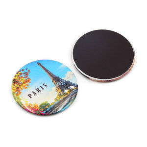 Aimant <span class=keywords><strong>de</strong></span> réfrigérateur <span class=keywords><strong>souvenir</strong></span> personnalisé en métal étamé imprimé en 3D, motif France <span class=keywords><strong>Paris</strong></span>, avec autocollant magnétique - Product Image 1