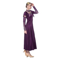 M-103 Nouvelle norme nationale moderne rouge robe de danse valse professionnel personnalisé adulte manches longues pratique robe de danse de salon