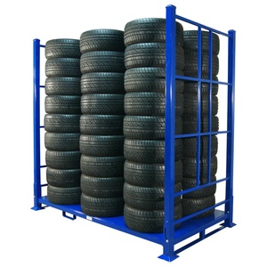 Có Thể Gập Lại Và Xếp Chồng Di Động Hiển Thị Lốp Xe Tải Xếp Chồng Lốp Nhà Máy Lưu Trữ Kệ - Product Image 2