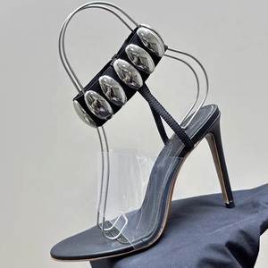 Sandales à brides métalliques pour femmes, en PVC, à talons hauts et fins, confortables, pour l'été - Product Image 5