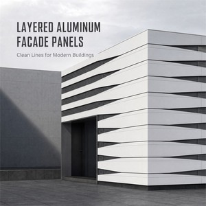 Panneaux de façade en aluminium superposés, système de revêtement mural extérieur pour bâtiments modernes - Product Image 5