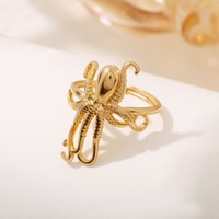 Bague FANKE JZ-XY-062701, Série Océan, motif pieuvre, design audacieux et unique, inaltérable