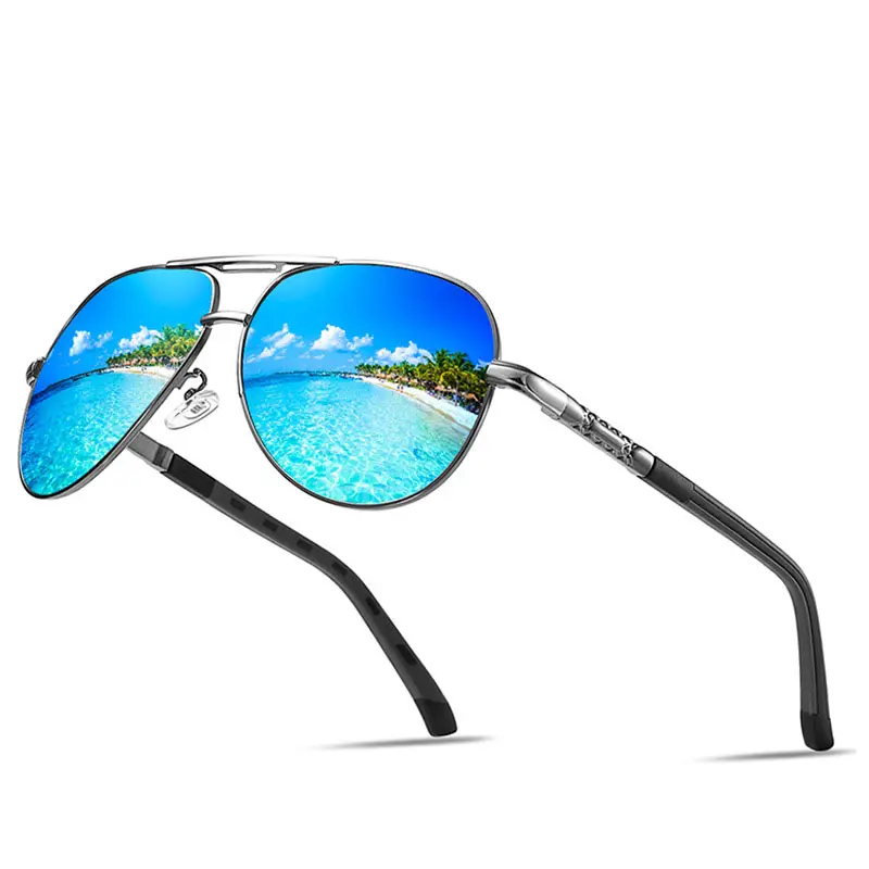 Neuheiten Hochwertige Outdoor Polarisierte Reise Angeln Fahren Sonnenbrille Sport Metallrahmen Männer Benutzer definierte Logo Sonnenbrille