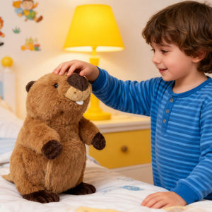 Jouets chanceux jouets animaux électriques jouets en coton en peluche pour bébé sommeil confort doux <span class=keywords><strong>castor</strong></span> mobile avec musique - Product Image 1
