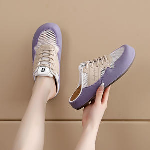 Sandalias de Mujer con Bloques de Color, Forro de Malla, Cierre de Cremallera, Parte Superior de PU, Correa en el Tobillo, Ligeras, para Uso Diario en Verano - Product Image 2