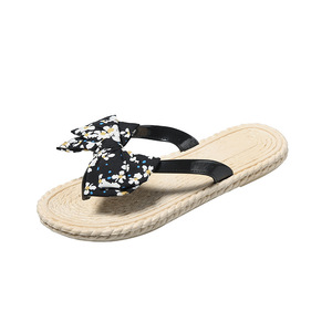 Tongs à semelles souples pour femmes, tongs <span class=keywords><strong>d</strong></span>'été à petits motifs floraux, tongs à nœud papillon, tongs antidérapantes, tongs plates pour la maison, <span class=keywords><strong>sandales</strong></span> pour femmes - Product Image 5