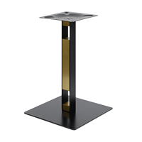 Base de table carrée en métal noir et or robuste, moderne, vente en gros directe usine pour tables de salle à manger commerciales d'hôpitaux et d'hôtels