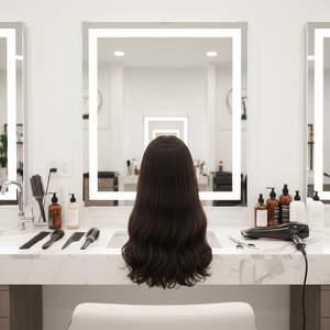 Buen precio, peluca de cabello humano brasileño suave y cómoda con estilo negro y puntas de trama única - HAIR4WIG - Product Image 1