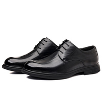 Chaussures habillées en cuir fendu pour hommes, à bout pointu, à lacets, style britannique haut de gamme, confortables, élégantes et durables