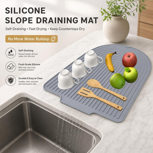 Tapis de séchage en silicone pour évier de cuisine, égouttoir à vaisselle, qualité alimentaire, sans BPA, résistant à la chaleur, antidérapant - Product Image 1
