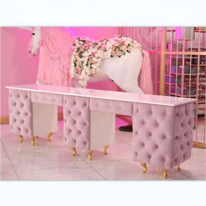 Mặt Bàn Làm Móng Tay Màu Hồng Chuyên Nghiệp Đá Cẩm Thạch - Product Image 2