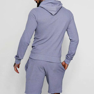 Ensemble sweat à capuche et short pour homme, collection hiver, personnalisable avec logo et couleur, tricoté, vente en gros - Product Image 3