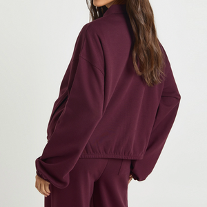 Ensemble de survêtement de luxe pour femme : sweat-shirt bomber zippé et pantalon large – Collection Printemps 2026 (OEM) - Product Image 5