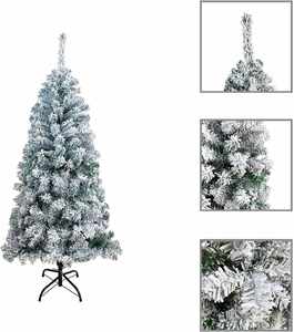Pino Artificial con Soporte Metálico, Ramas Lujosas, Decoración Navideña, Árbol de Navidad con Nieve Artificial - Product Image 5