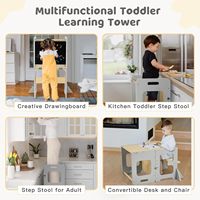 Tour d'apprentissage Montessori en bambou pliable, ensemble table et chaise écologique pour enfants