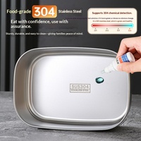 Boîte alimentaire isotherme en acier inoxydable 304, compatible micro-ondes, double compartiment, hermétique, style luxe léger