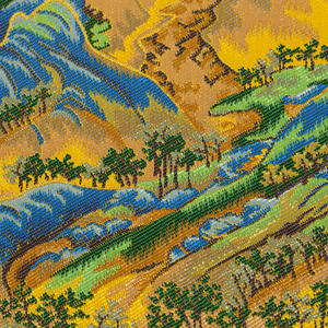 Brocart de soie tissé à la main de qualité supérieure, <span class=keywords><strong>art</strong></span> mural écologique de style chinoiserie, paysage pittoresque, panneau textile artistique Yunjin, montagne et rivière - Product Image 3