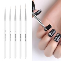 Kit de stylos de dessin pour nail art en acrylique pour l'approvisionnement transfrontalier, 3 pinceaux fins en nylon, bandes de crochets floraux en plastique, maquillage pour ongles