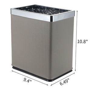 Cubo de Basura Delgado de Lujo en Cuero y Metal, 2.6 Galones/10L, con Tapa Abierta, Resistente al Fuego, a Prueba de Fugas y Ecológico, FRINS - Product Image 6