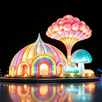 Regenbogen-Pilzschloss-Laternen Wunderland Dekorative Beleuchtung für Einkaufsstraßen, Parks, Plätze und Veranstaltungsorte