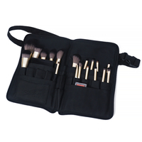 Sac de rangement et étui pour pinceaux de maquillage en cuir PU noir de haute qualité pour un usage quotidien