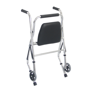 Andador plateado brillante con ruedas y asiento para ancianos, suministros de salud para rehabilitación - Product Image 4
