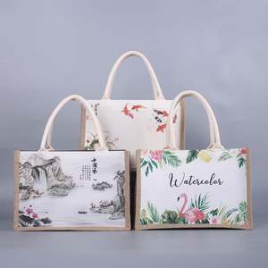 Bolsa de Yute Personalizada al por Mayor, Bolsa de Mano de Arpillera Natural, Bolsa de Compras de Yute Ecológica Reutilizable - Product Image 4