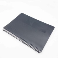 Carnet à spirales avec couverture en PP noir A4, carnet avec impression UV
