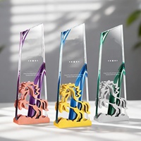 Trophée en cristal personnalisé en forme de cheval, trophée en cristal pour récompenser les employés exceptionnels