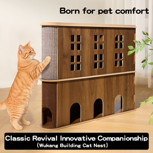Il doppio strato può afferrare può dormire può giocare a cuscinetto spesso struttura rampicante casa per animali domestici - Product Image 3