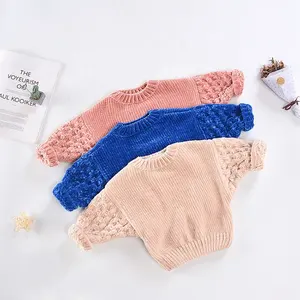 Sweter Chenille Musim Dingin Baru Sweater Anak-anak Bayi Laki-laki Perempuan Leher Bulat Hangat Bawah Elastis Sweater Tebal