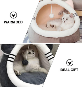 Wholesale Manufacturer Warm Soft Solid Pattern Fashion Style <b>Cat</b> Bed Removable Washable Carton Packed - Product Image 2