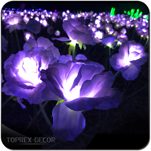 Sculpture florale LED étanche commerciale allumant IP65-Décor de motif de <span class=keywords><strong>rose</strong></span> personnalisable pour jardins, événements et espaces publics - Product Image 5